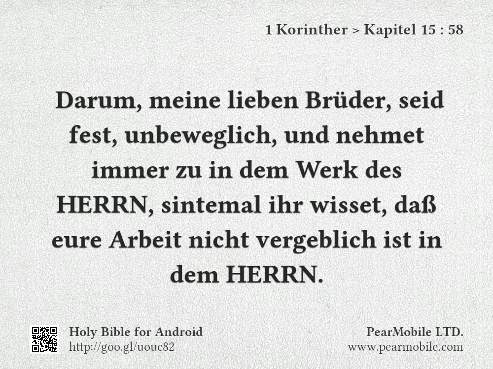 1 Korinther, Kapitel 15:58